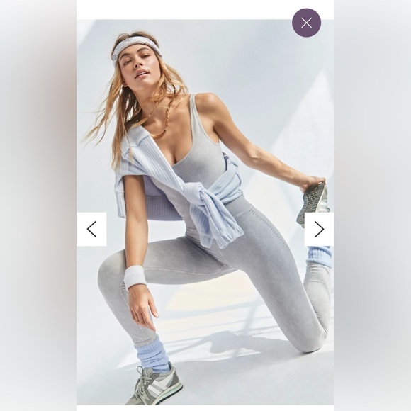 NWOT Free People Good Karma Onesie in Washed Black Women’s Size M/L - Picture 5 of 14